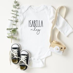 Custom baby one piece personalized long sleeves